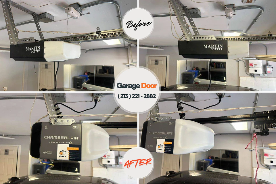 Before and after: garage door repair Trinity, AL